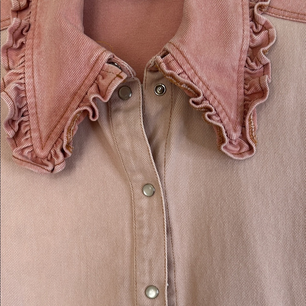 Blue B Pink Ruffled Jean Jacket - Picture 5 of 9